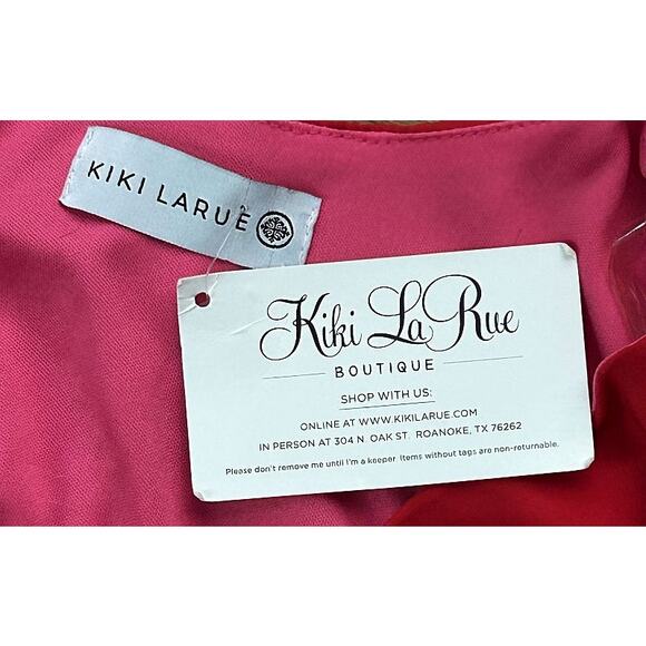 NWT Kiki La Rue Welch Pink & Red Colorblock Faux-Wrap Dress Women's Small - Picture 5 of 7